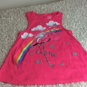 Faded Glory. Girls pink flamingo tank top